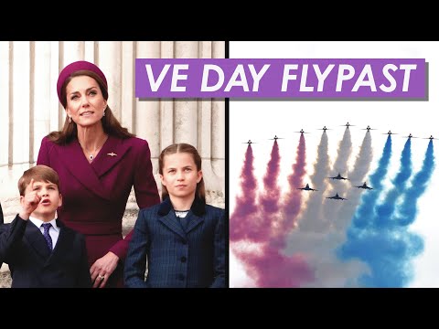 Royals Family Watches VE Day Flypast from Buckingham Palace Balcony