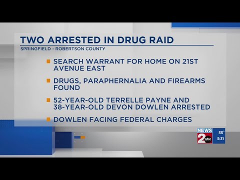 2 arrested after drug raid in Robertson County