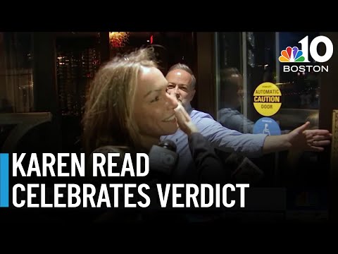 Karen Read celebrates with family and defense team after murder acquittal