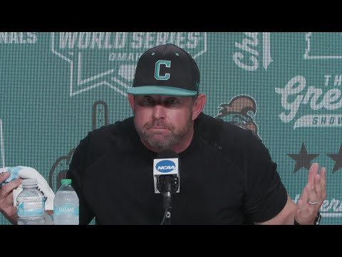 Coastal Carolina Kevin Schnall FIERY postgame after CWS loss to LSU