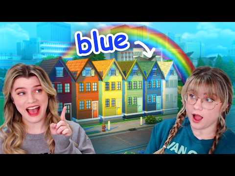 can we build a BLUE townhouse in the sims 4? | rainbow townhouses pt 5