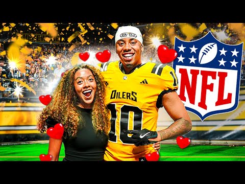 MY GIRLFRIEND CAME TO MY PRO FOOTBALL GAME!!