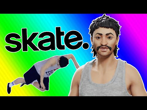 Skate Funny Moments - Flying Banana, Shrimp Twist, Roley Poley, Wipeouts, Multiplayer!